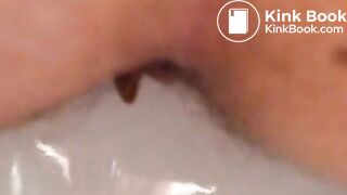 My friend Liza shitting in my toilet