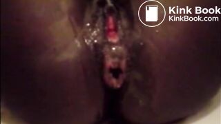 Black hairy woman shit and piss closeup