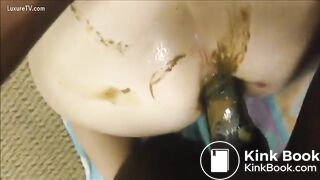 Interracial anal fucking with shit