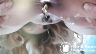Blonde shit and piss closeup