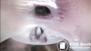 Blonde shit and piss closeup