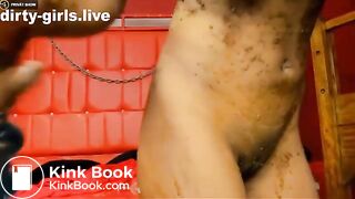 Skinny teen crazy anal scat show - part 2 -