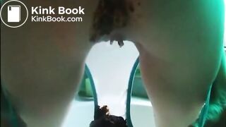 Hot butt babe shit on a sexy panty