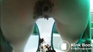 Hot butt babe shit on a sexy panty