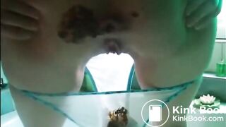 Hot butt babe shit on a sexy panty