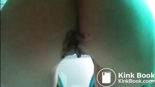 Hot butt babe shit on a sexy panty