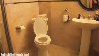 Girl toilet poop