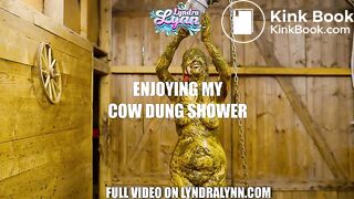 Enjoying my shower in cowshit