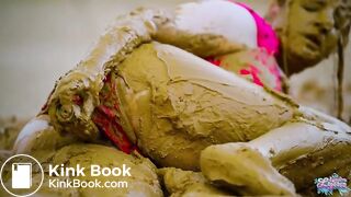 Orgasm in lake of mud