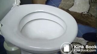 Amateur misses the toilet