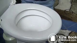 Amateur misses the toilet