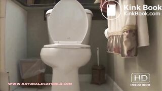 Beautiful ass teen pooping in closeup