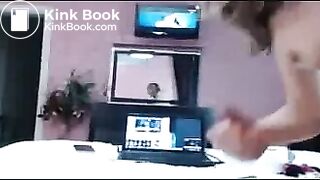 Girl shitting while masturbating asshole with long dildo