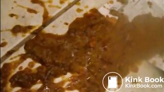 Fat woman shitting diarrhea on the floor