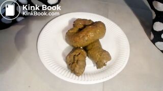 Sexy girl, big poop