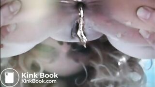 Woman shit and piss closeup