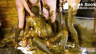 Snow White and the seven dung dwarfs scat gangbang with Betty