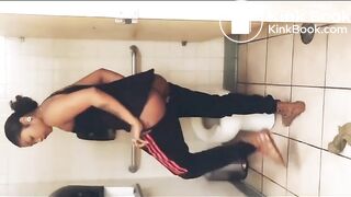 Beautiful ebony girl pooping