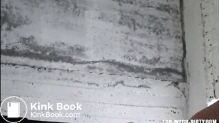 Girl shitting diarrhea in a dirty public toilet