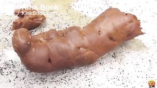 Asian girl pooping among the flowers