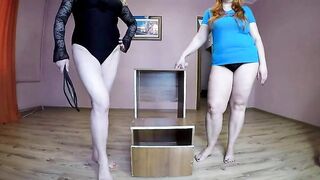 2 Women shit a giant portion for their submissive