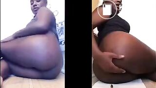 Big hot black booty pooping