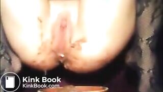 Woman shitting diarrhea and masturbating