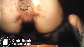 Woman shitting diarrhea and masturbating