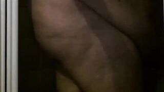 Big butt swollen belly mom shit in the shower
