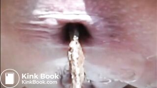 Blonde girl shit and piss closeup