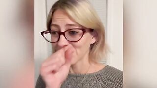Hot babe masturbates after pooping