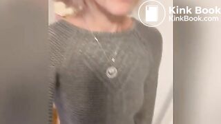 Hot babe masturbates after pooping