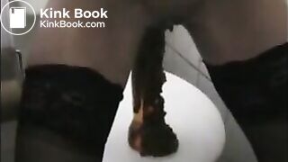 Milf in lingerie anal dildo full of shit