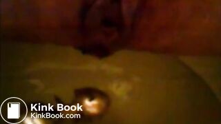 Girl shitting in the toilet and inserting dildo on her asshole