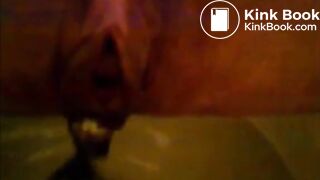 Girl shitting in the toilet and inserting dildo on her asshole