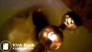 Girl shitting in the toilet and inserting dildo on her asshole