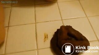 Stunning hairy teen babe masturbates and poop