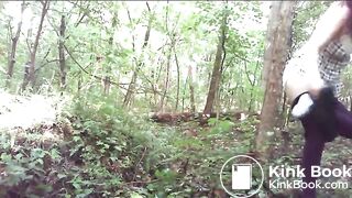 Cutie pooping in the woods