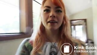 Phat ass tattoo babe shitting