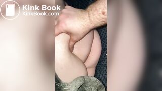 Spreading chubby shitty milf ass