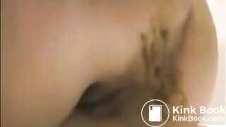 Dirty ass milf farting with shit
