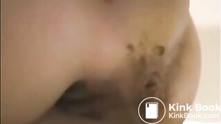 Dirty ass milf farting with shit