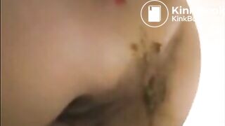 Dirty ass milf farting with shit