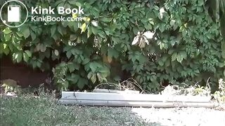 Nadia poop in the garden