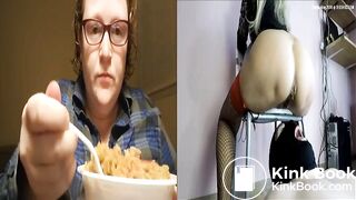 ugly redhead eat ansd shit