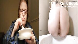 ugly redhead eat ansd shit
