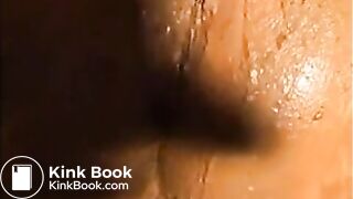 Woman shitting and smearing shit on her body