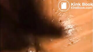 Woman shitting and smearing shit on her body