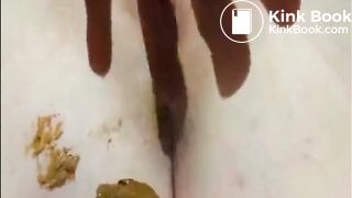 Girl shitting and fingering her asshole