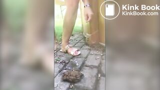 Massive lumpy shit from German milf